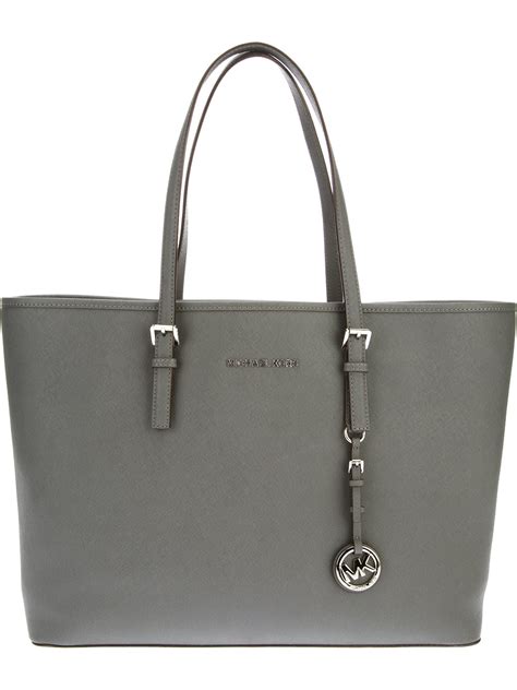 michael kors tote bag gray large|Michael Kors nylon tote bag.